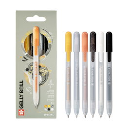 SAKURA Gelly Roll Estuche de 6 Bolígrafos Retráctiles de Tinta Gel en Colores Variados